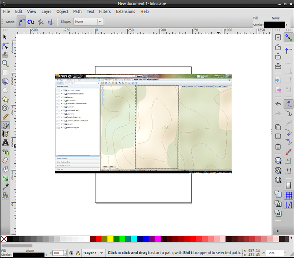 Inserting the topo map Insert topo screenshot